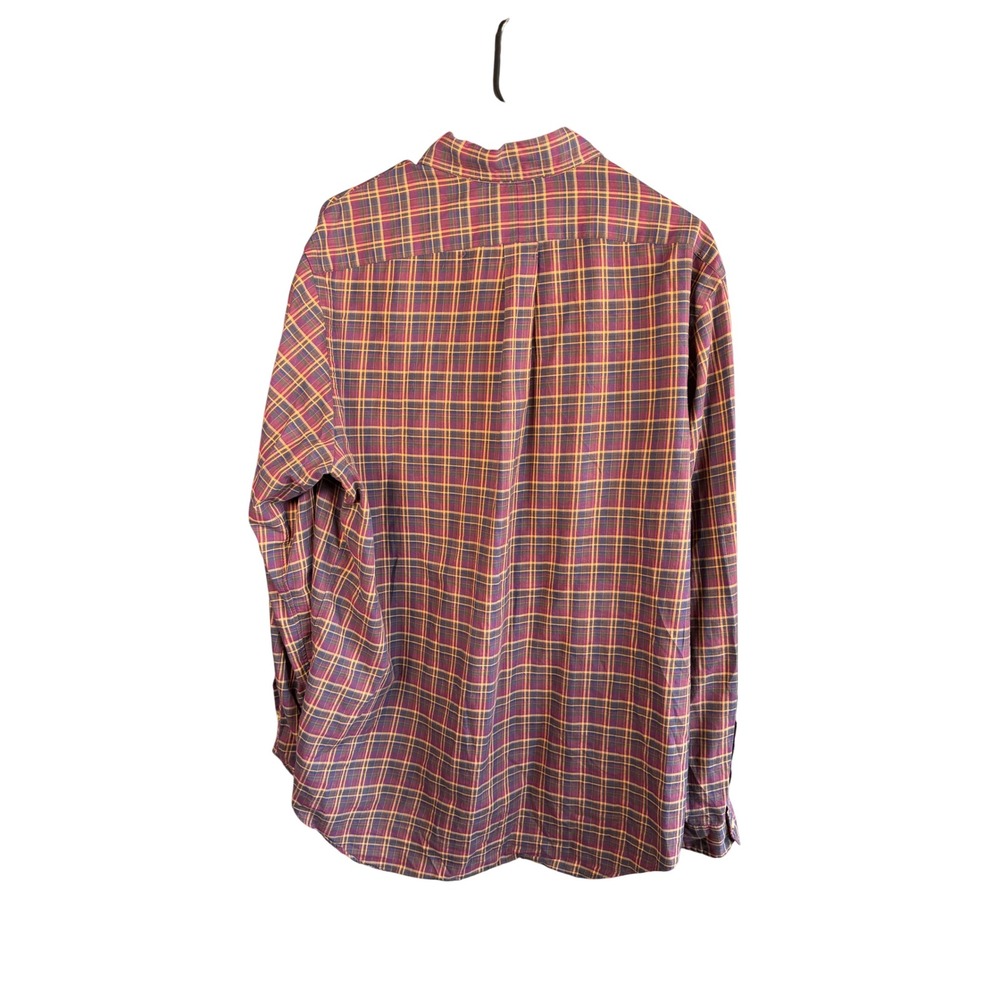 Ralph Lauren Plaid Button Down Shirt Mens Large Burgundy Long Sleeve - Picture 2 of 5